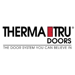 a red door in a black background
