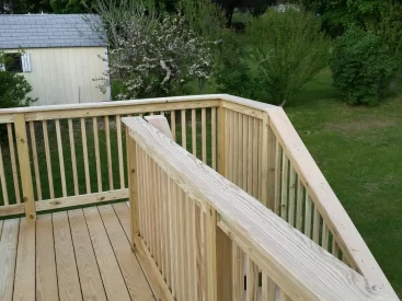 pressure treated deck railing