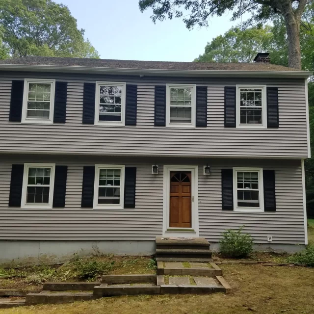 a house with new monogram siding
